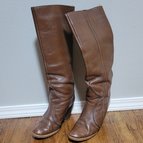 Hanna Shoes - Hanna Sz 8 Brown Tall Heeled Boots